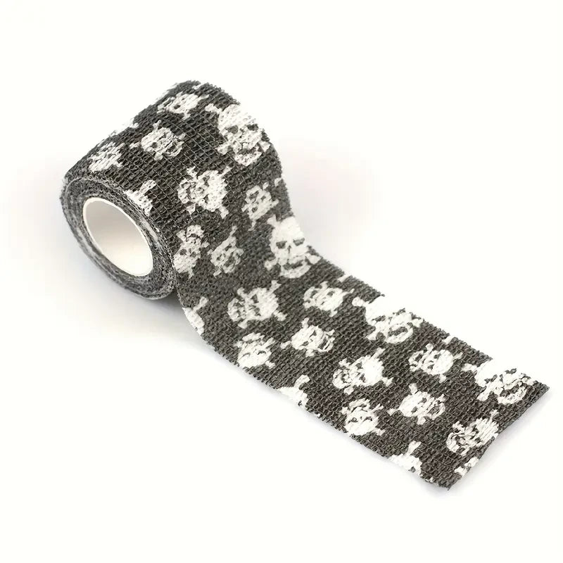 Grip Wrap 50MM x 4.5M - Black Skull Non Woven - Tattoo Boutique